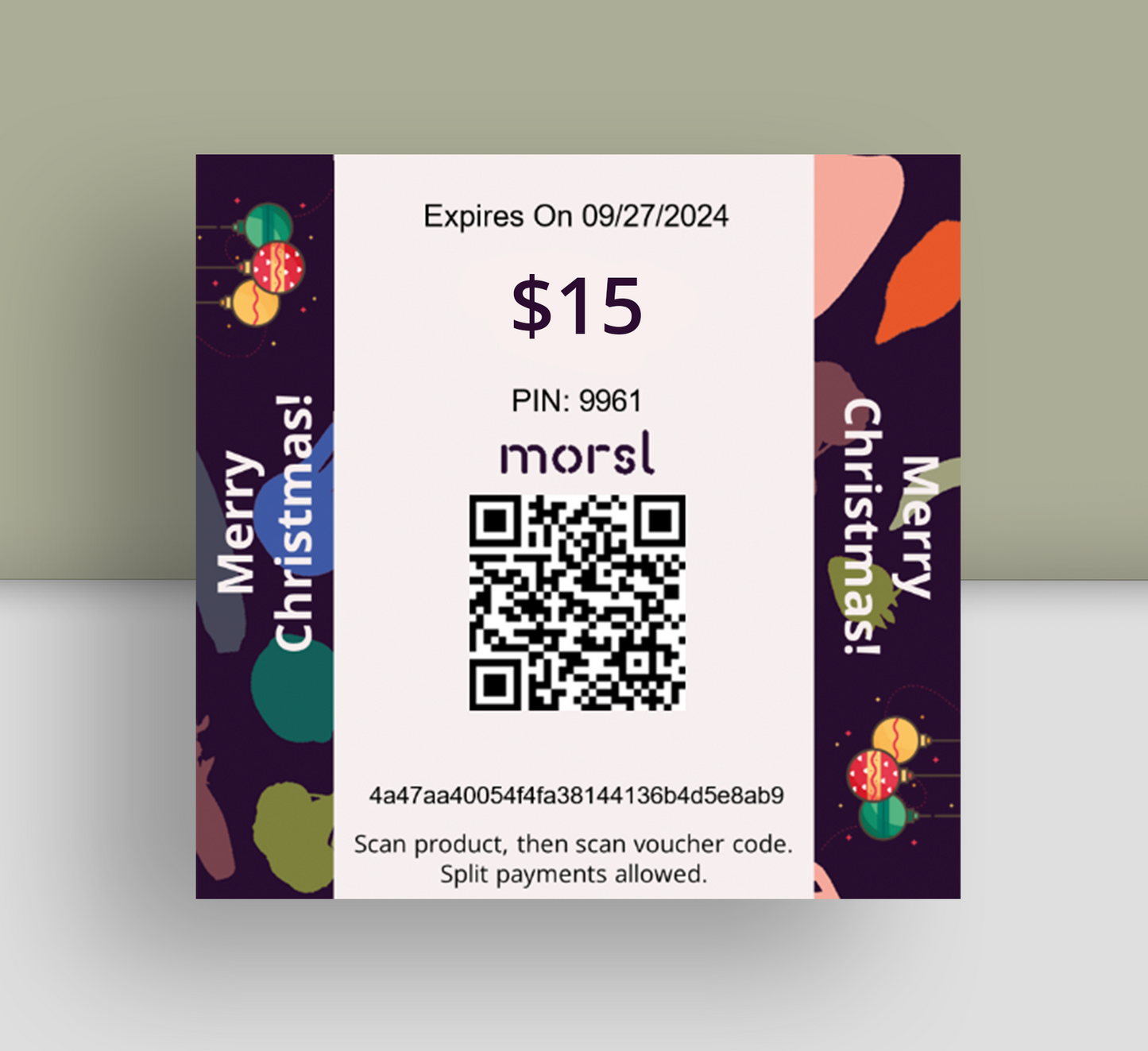 $15 Morsl Money Gift Card