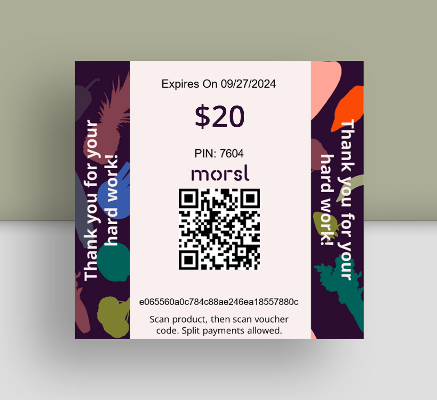 $20 Morsl Money Gift Card